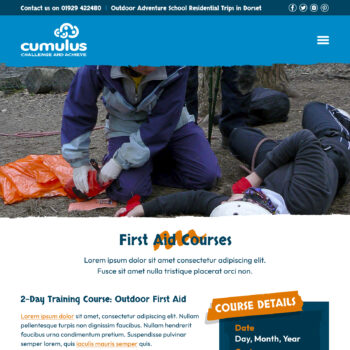 Courses first aid page desktop